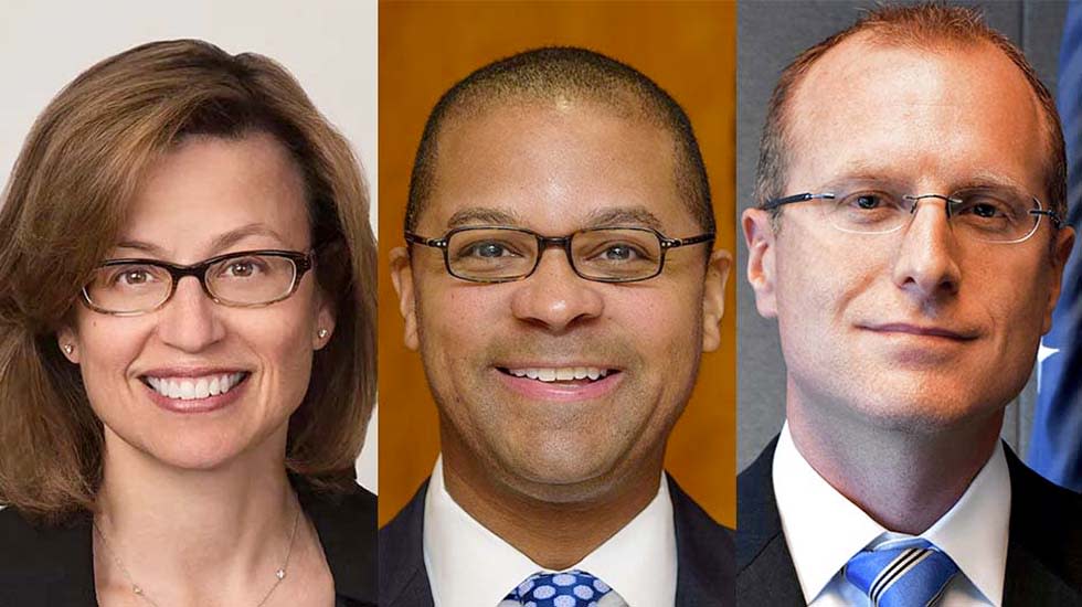  (From l): FCC nominees Anna Gomez, Geoffrey Starks and Brendan Carr  