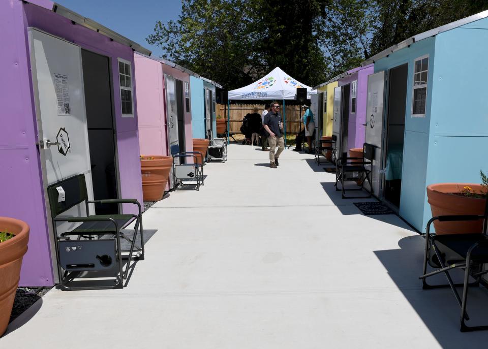 The City of Salisbury celebrated the completion of Anne Street Village with a ribbon cutting ceremony Friday, April 21, 2023, in Salisbury, Maryland. The village will house 23 people in the units that come equipped with beds, mini refrigerators, a/c units and more.