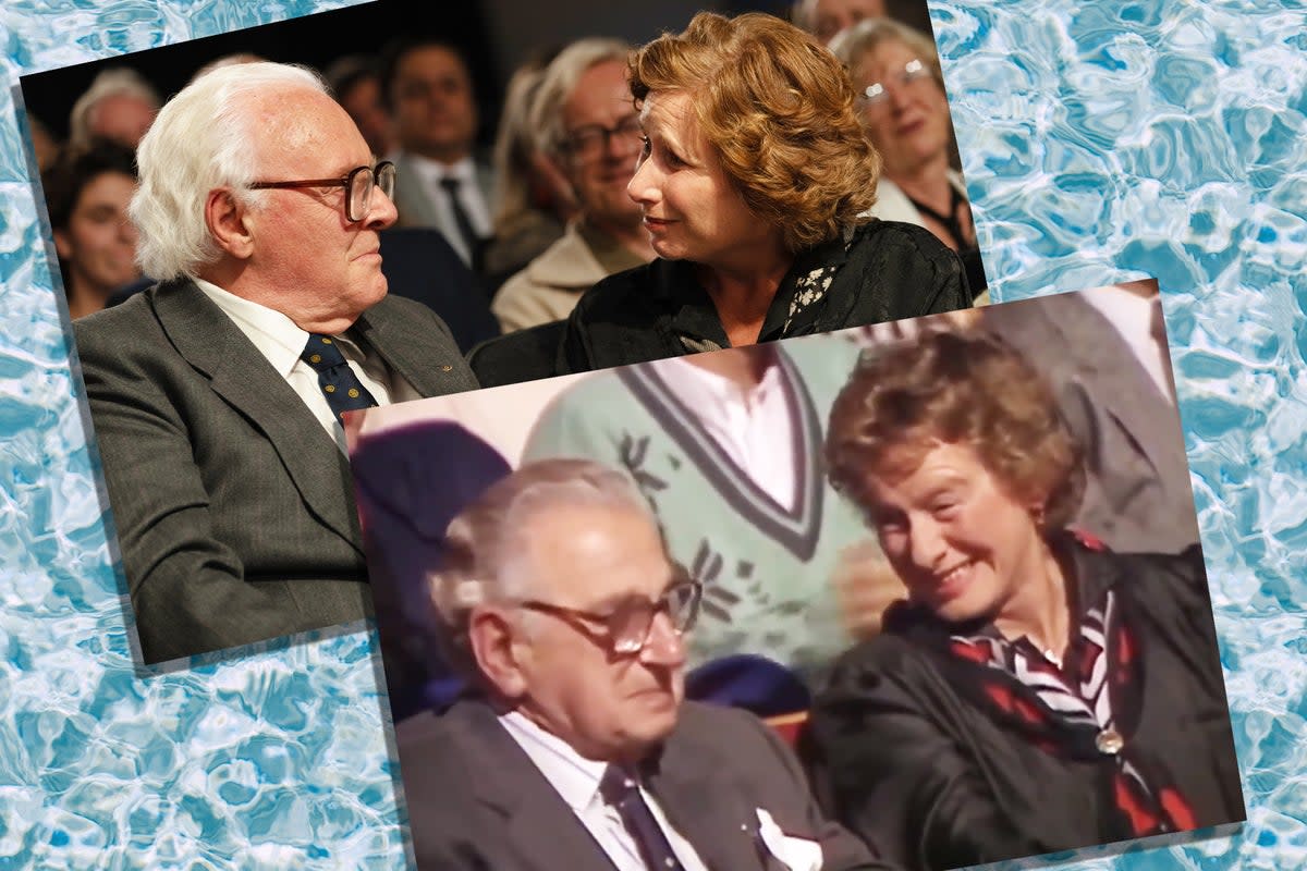 Straight from reality: Anthony Hopkins and Henrietta Garden in ‘One Life’, recreating the real-life reunion between Sir Nicholas Winton and Vera Gissing (Warner Bros)