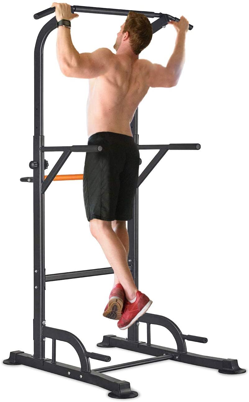 RELIFE REBUILD YOUR LIFE Power Tower Pull Up Dip Station for Home Gym Adjustable Height Strength Training Workout Equipment