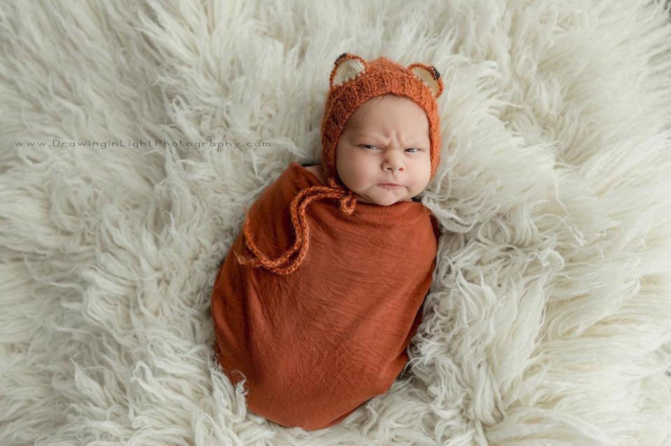 PHOTO: Photos from a photoshoot of a newborn baby went viral for his hilarious expressions. (Drawing in Light Photography)