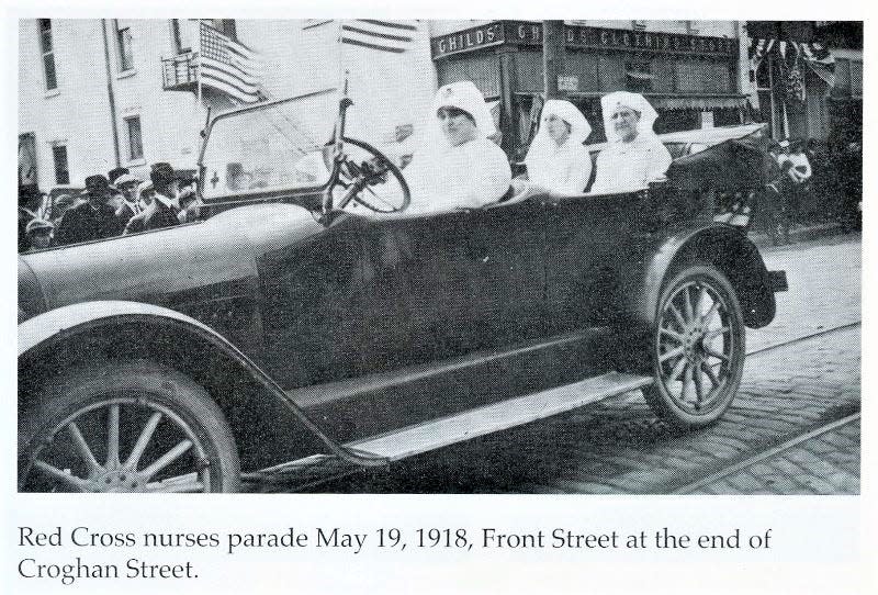 In 1918, Red Cross nurses had a parade in Fremont.