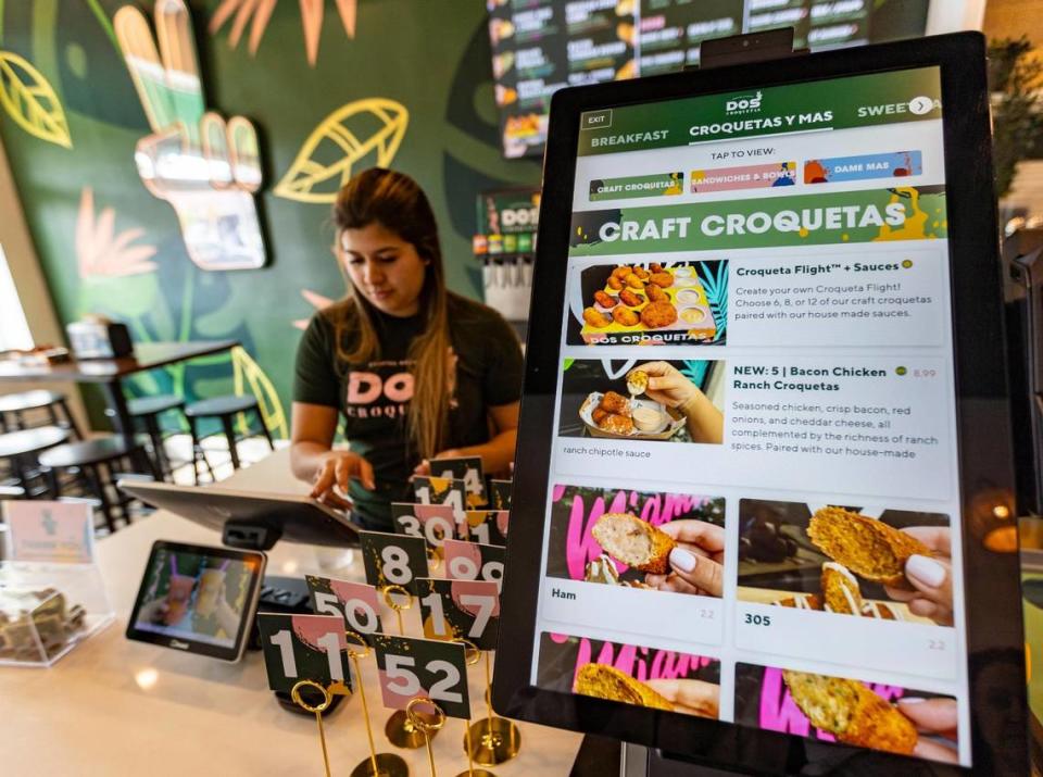 At the new Dos Croquetas restaurant in Little Havana, youcan order via a screen.