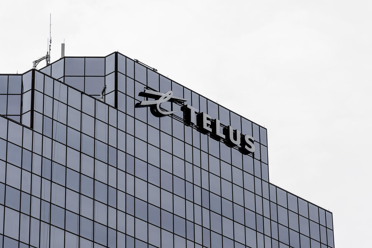 Toronto, Canada - June 16, 2019: TELUS Scarborough office building in Toronto, canada. Telus is a Canadian telecommunications company that provides  telecommunications products and services.