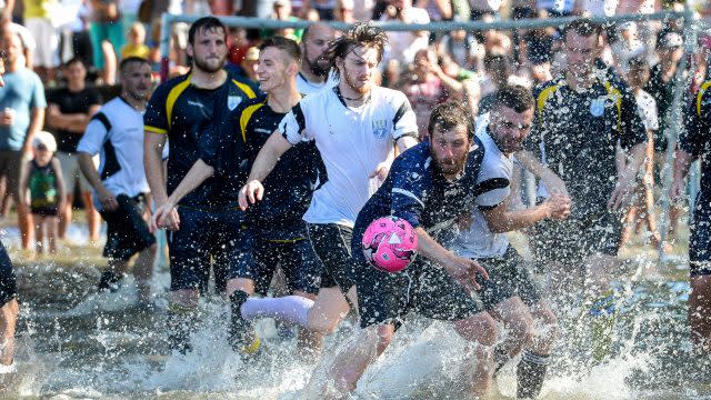 The annual game raises money for Bourton Rovers