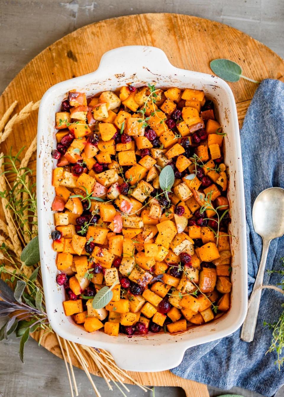 Butternut Squash Bake with Cranberries and Apples