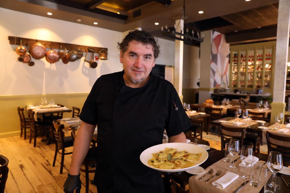 Chef/owner Sergio Pennacchio at Piccola Trattoria in Dobbs Ferry. The Italian restaurant reopened in September to a new larger location after a two year hiatus.