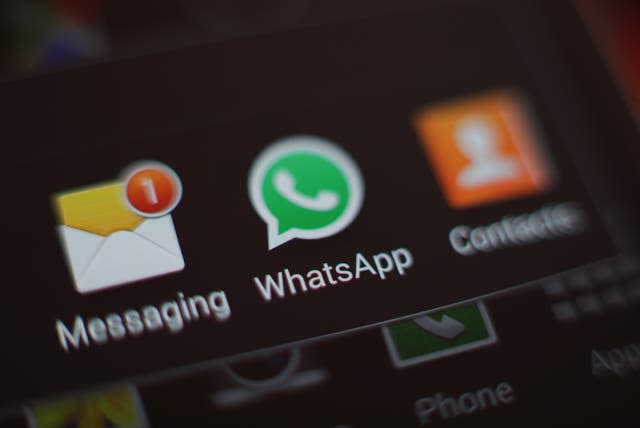 WhatsApp icon on a phone