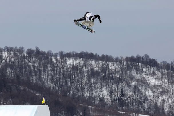 PHOTO: Mia Brookes (GRB) wins the gold medal during the FIS Snowboard World Championships Men's and Women's Slopestyle, Feb. 27, 2023, in Bakuriani, Georgia. (Alexis Boichard/agence Zoom via Getty Images)