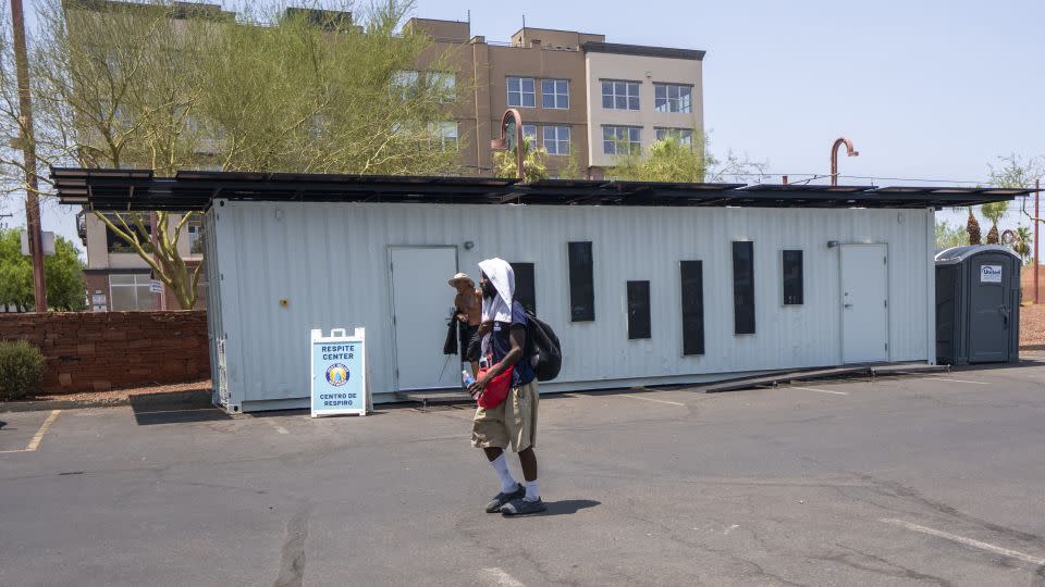 A heat respite center at Burton Barr Central Library just north of downtown Phoenix. - Evelio Contreras/CNN