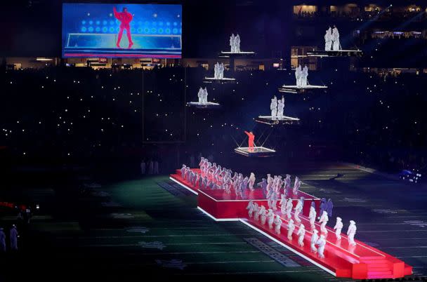 PHOTO: Rihanna performs during the halftime show of Super Bowl Feb. 12, 202, in Glendale, Ariz. (Sean M. Haffey/Getty Images)