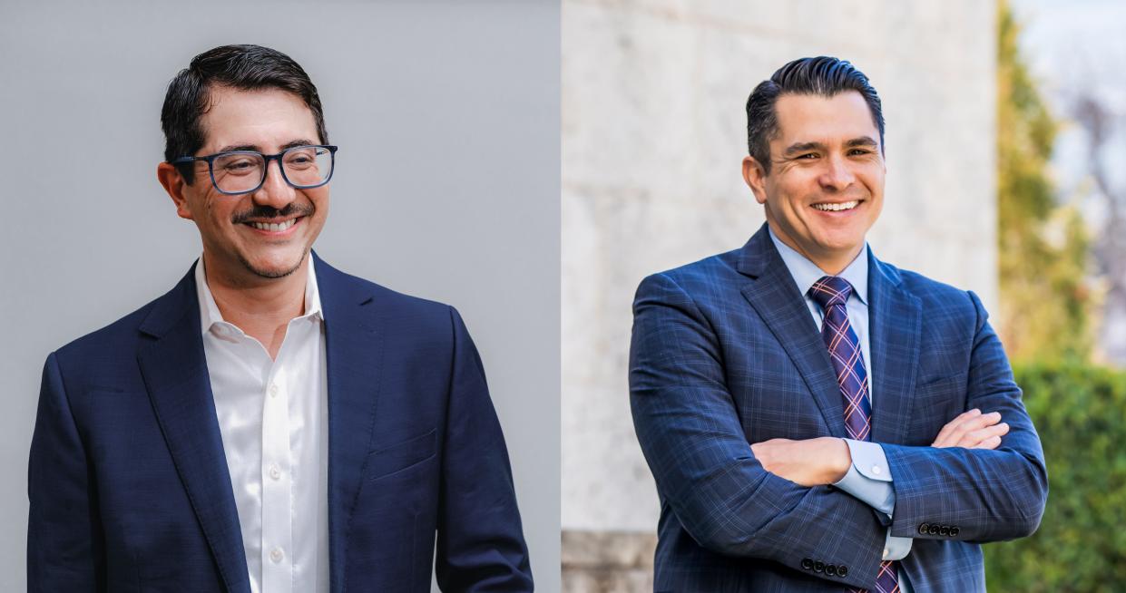 Travis County District Attorney José Garza, left, and challenger Jeremy Sylestine will be on the Democratic primary ballot when early voting begins Tuesday.