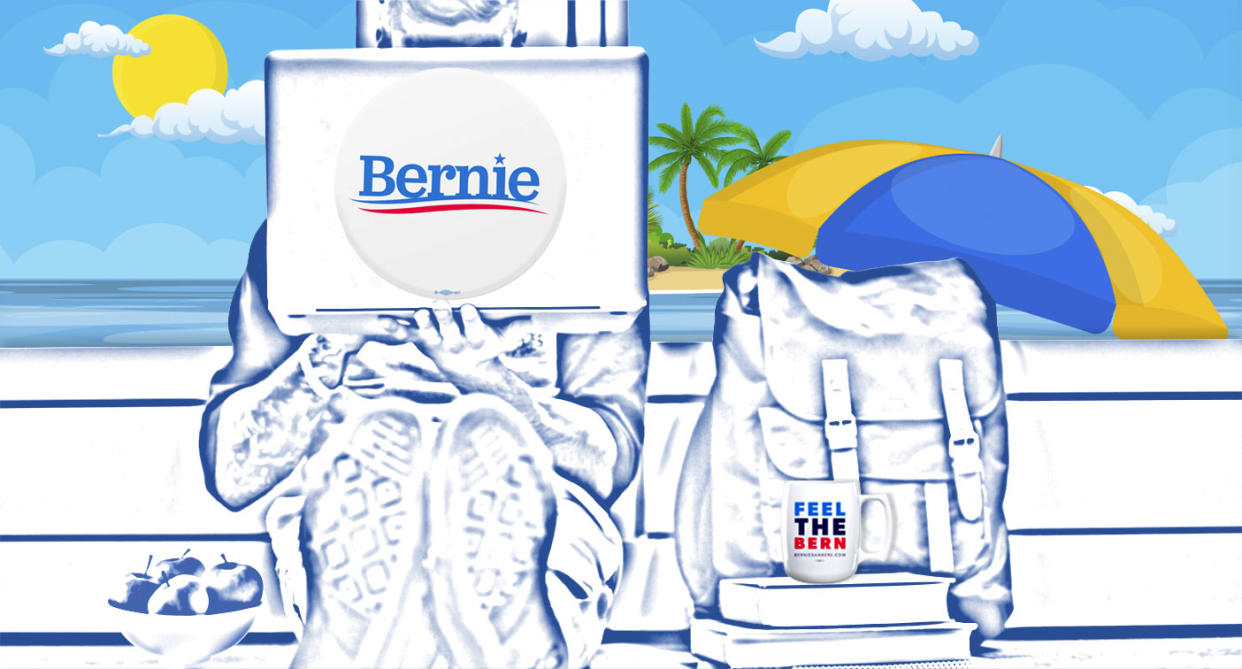 Bernie Sanders' online summer school. (Photo illustration: Yahoo News; photos: Getty Images)