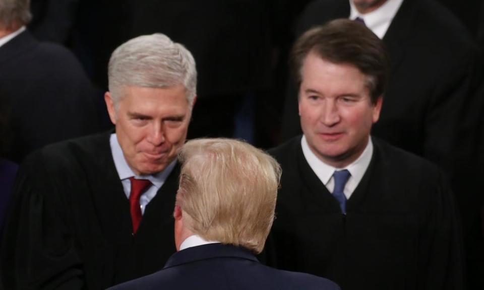 Neil Gorsuch, left, and Brett Kavanaugh were nominated by Donald Trump but Gorsuch at least has not proved as reliable an ally as the president hoped.