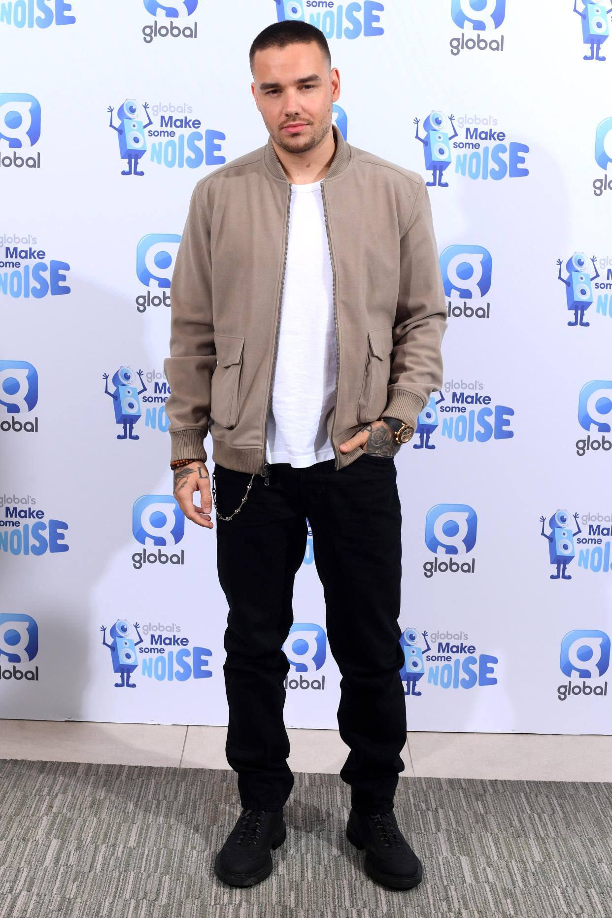 London, UK. 8 October 2021. Liam Payne pictured at the Global studios in Leicester Square, to support Global’s Make Some Noise Charity Day. Picture date: Friday October 8, 2021. Photo credit should read: Matt Crossick/Empics