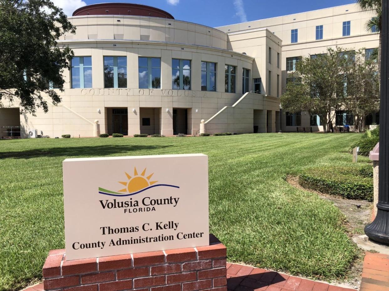 The Volusia County administration building, where the county council meets, is in downtown DeLand.
