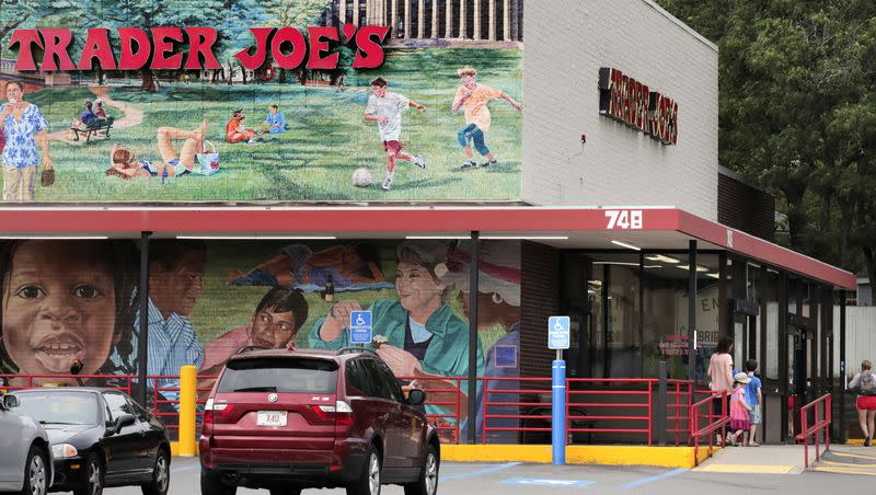 Customers walk to a Trader Joe’s market, Aug. 13, 2019, in Cambridge, Mass. Trader Joe’s is recalling two of its cookie products because they may contain rocks, the grocery chain announced Friday, July 21, 2023.