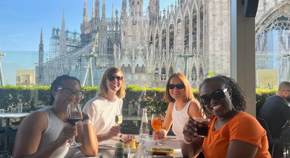 A group of four mums went to Milan from the UK for 18 hours to enjoy a spa trip. (SWNS)