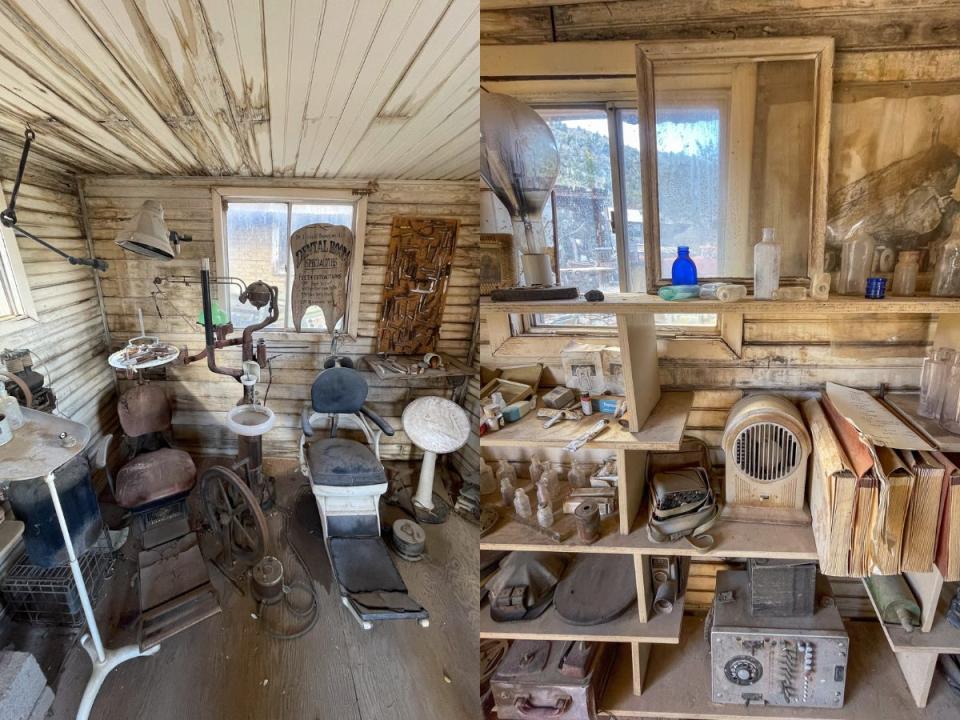 Side-by-side images of the interior of the dentist's office.