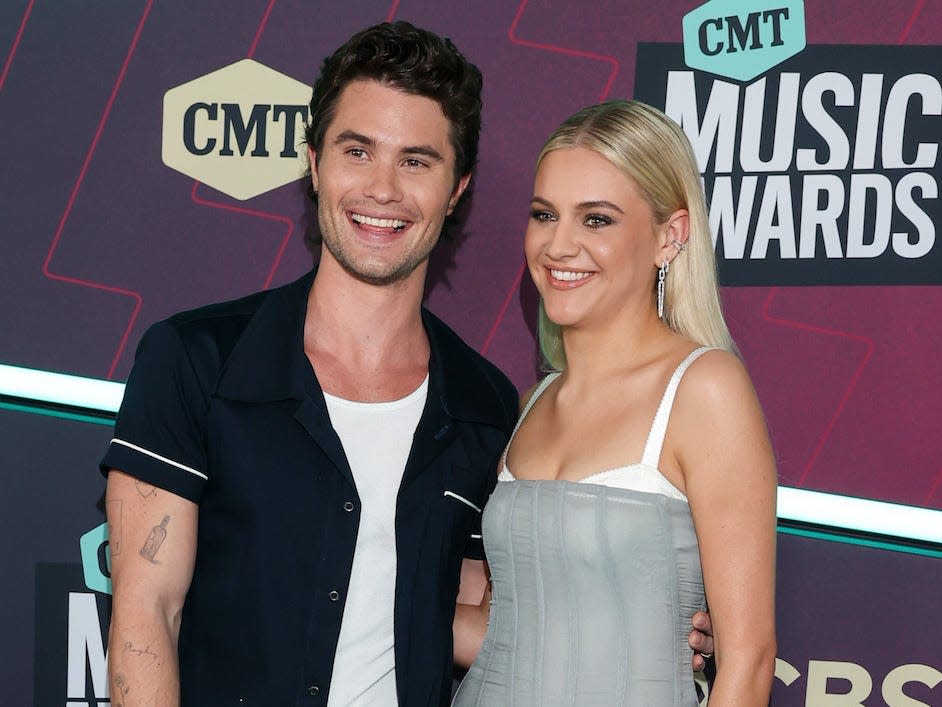 Chase Stokes and Kelsea Ballerini at the 2023 CMT Music Awards.