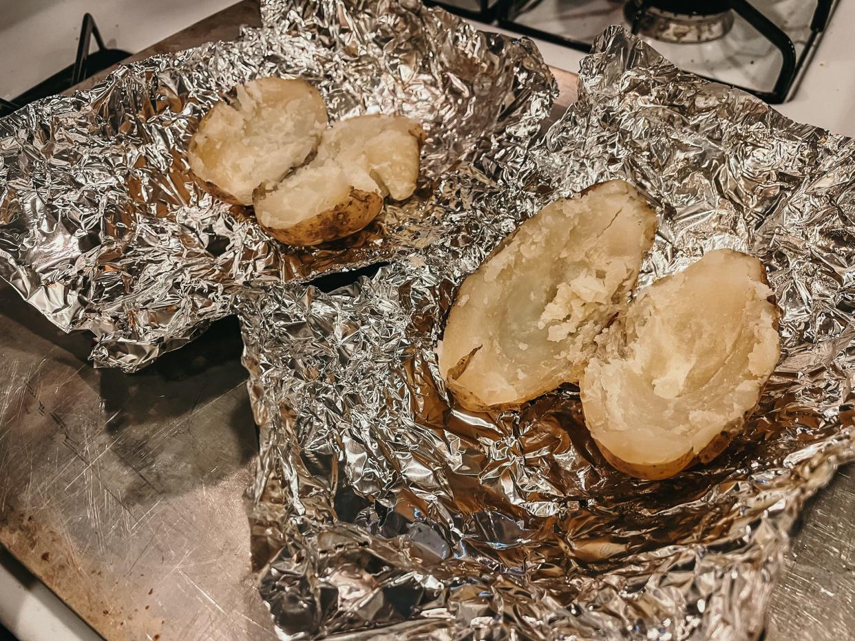 hollowed out baked potatoes