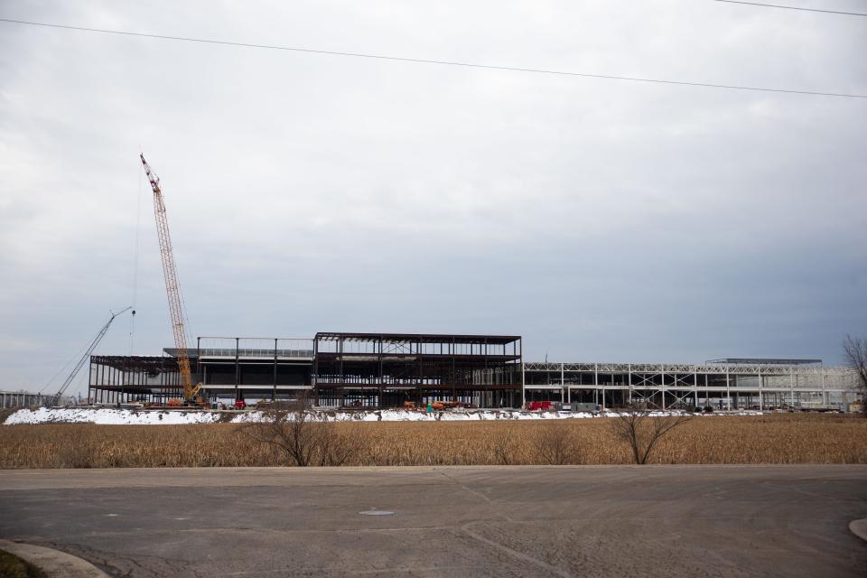 Construction progress on LG Energy Solution's expansion as of Thursday, March 16, 2023.