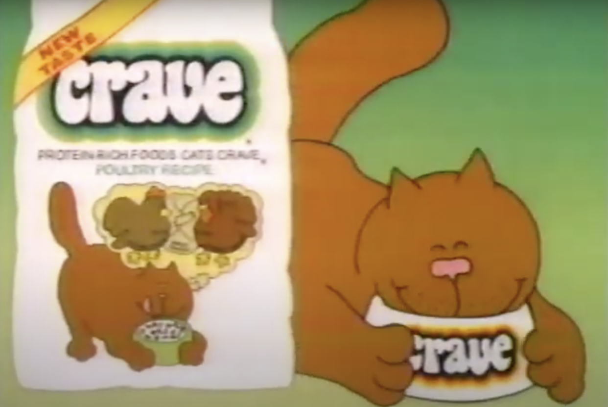 Crave cat food 1980s commercial