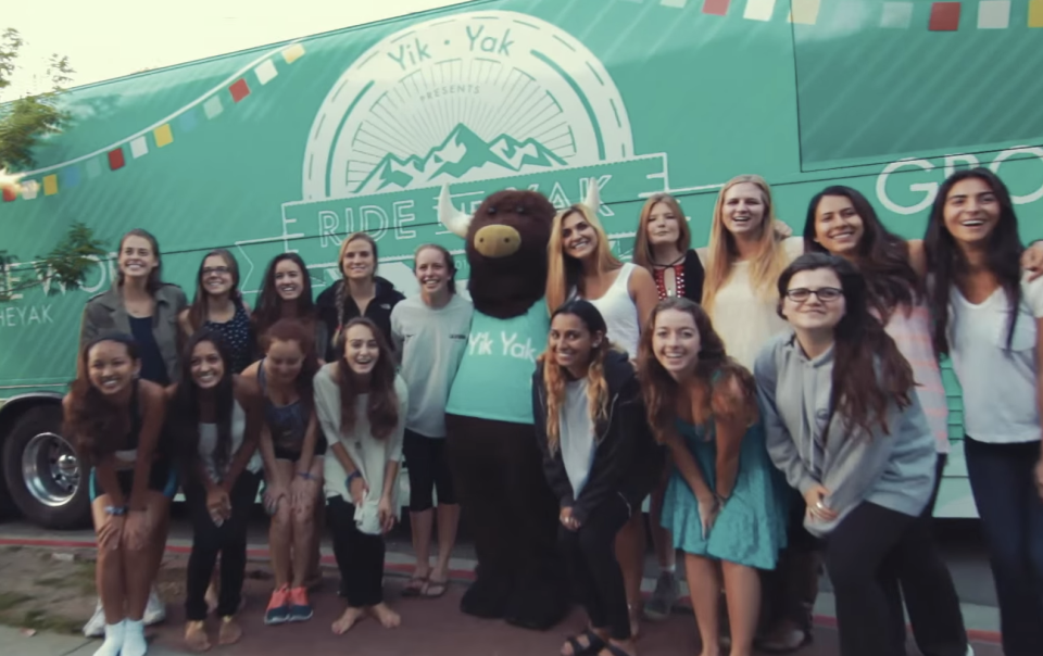 yik yak sorority bus tour mascot