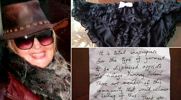 Knicker Nicker! Gran Gets Angry Note After Hanging 'Inappropriate' Underwear  On Line Opposite School