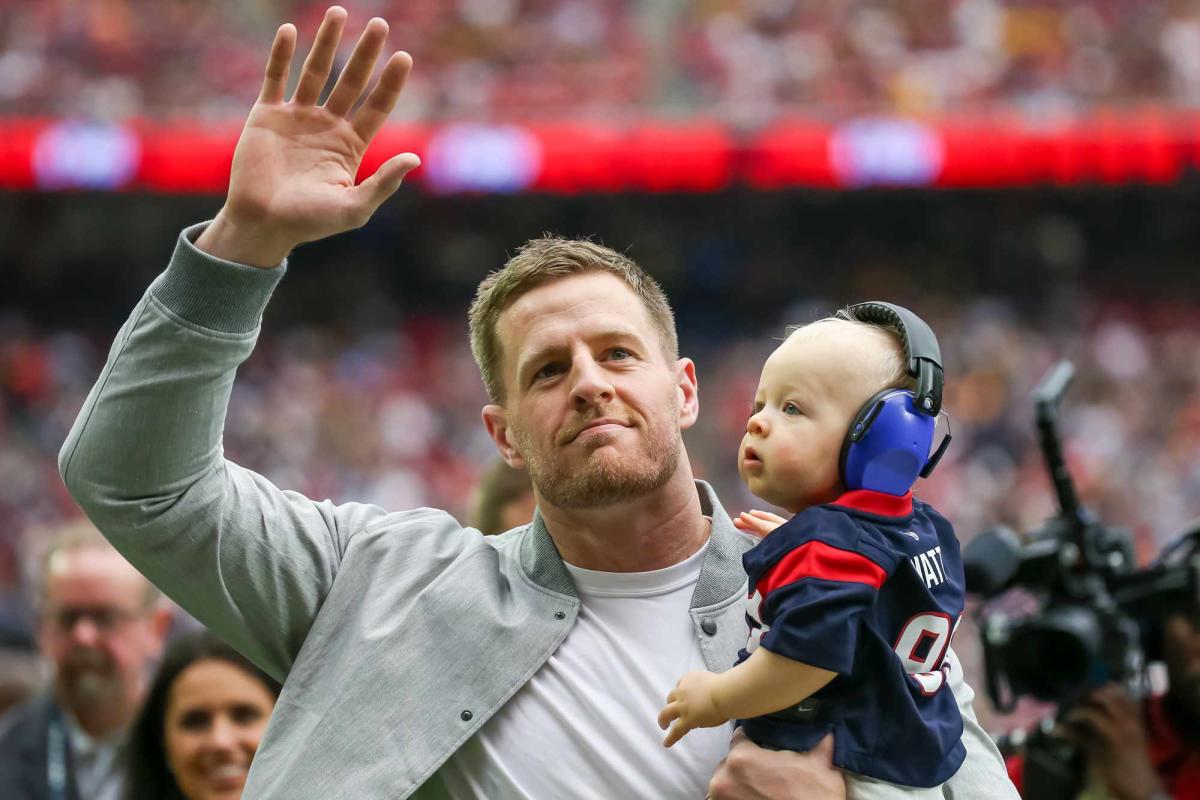 JJ Watt Takes the Field with Son Koa, 10 Months, as He's Inducted