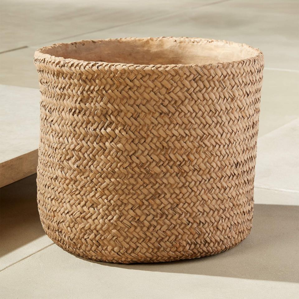 9) Indoor/Outdoor Cement Basket Planter Large