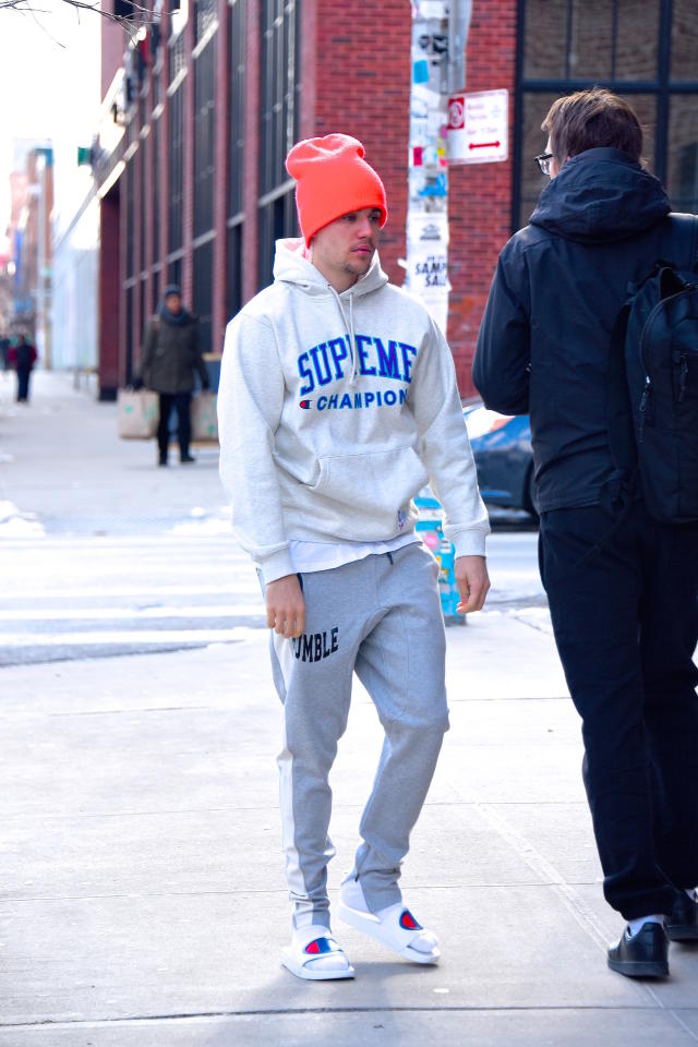 Justin Bieber Grey Supreme Hoodie