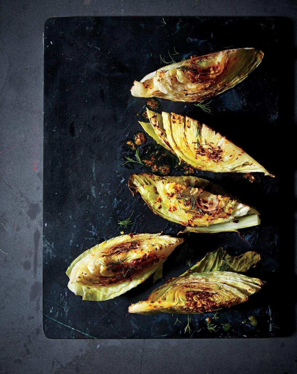 Roasted Cabbage Wedges with Orange and Caraway