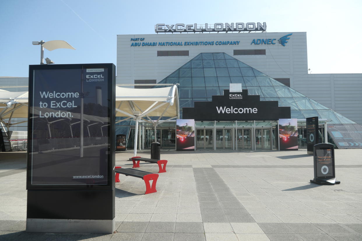 The ExCel centre in London where the temporary NHS Nightingale Hospital is housed. Ministers need to act Òsooner rather than laterÓ if they are to prevent a new surge in coronavirus cases leading to more deaths, a scientist has warned. (Photo by Yui Mok/PA Images via Getty Images)