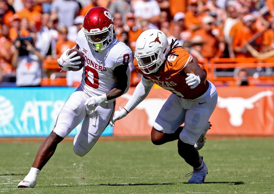 Oklahoma and Texas combined for 102 points, the most in a Red River rivalry game.