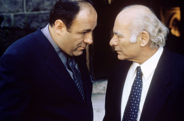 <p>hbo/getty</p> James Gandolfni and Burt Young in 'The Sopranos'