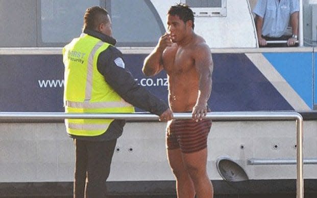 Tuilagi found himself in hot water after electing to jump off a ferry in Auckland