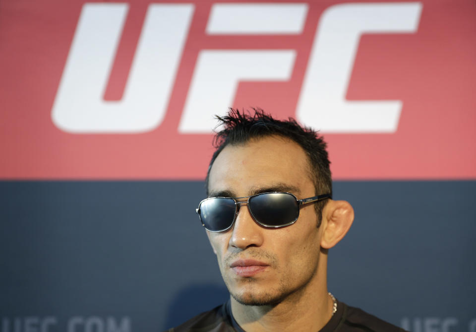 Tony Ferguson will bring a 10-fight winning streak into his main event clash with Khabib Nurmagomedov at UFC 223. (AP)