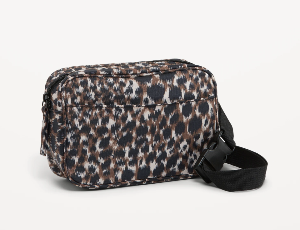 Nylon Belt Bag in brown leopard (photo via Old Navy)