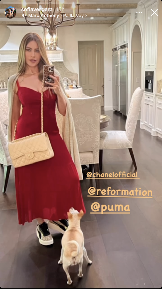 Sofia Vergara Gives a Red-Hot Dress a Sporty Twist in Puma Sneakers