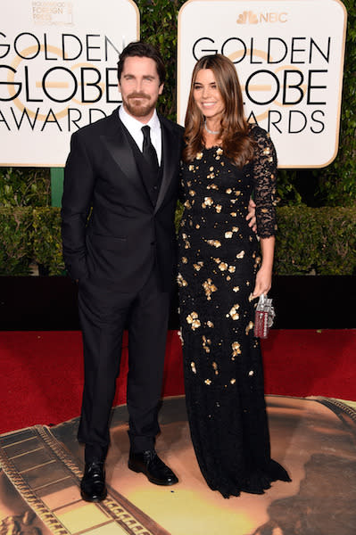 Christian Bale in Dolce & Gabbana at the 73rd Golden Globe Awards.