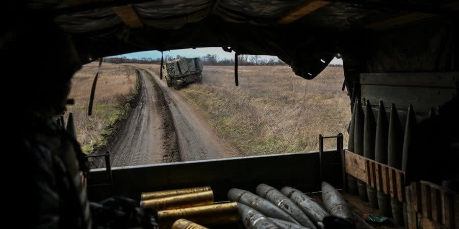 Occupiers drop a chemical projectile on Ukrainian positions, with wind in their faces