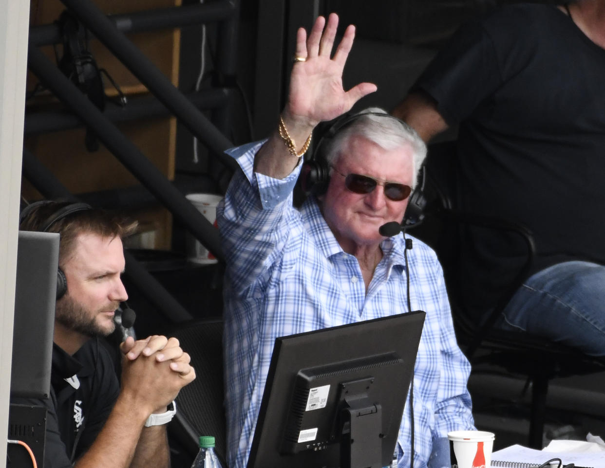 Longtime Chicago White Sox broadcaster Ken “Hawk” Harrelson bashed LeBron James and other athletes who speak out about social issues in the middle of Chicago’s game against Boston on Sunday. (Photo by David Banks/Getty Images)