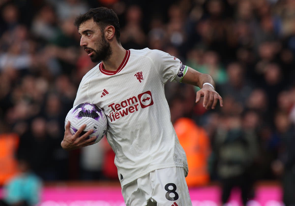 Fernandes was at the double for Man United  (Manchester United via Getty Images)