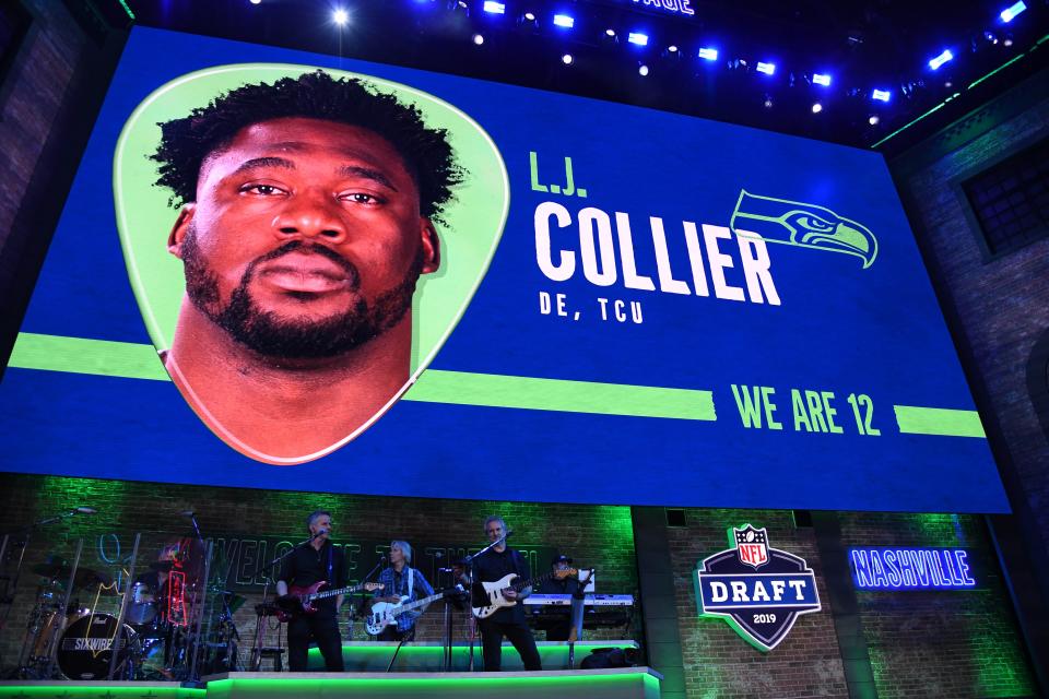L.J. Collier was selected No. 29 overall in the 2019 NFL Draft by the Seattle Seahawks.