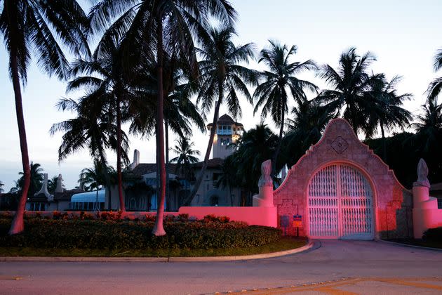 The entrance to former President Donald Trump's Mar-a-Lago estate is seen Monday in Palm Beach, Florida. (Photo: via Associated Press)