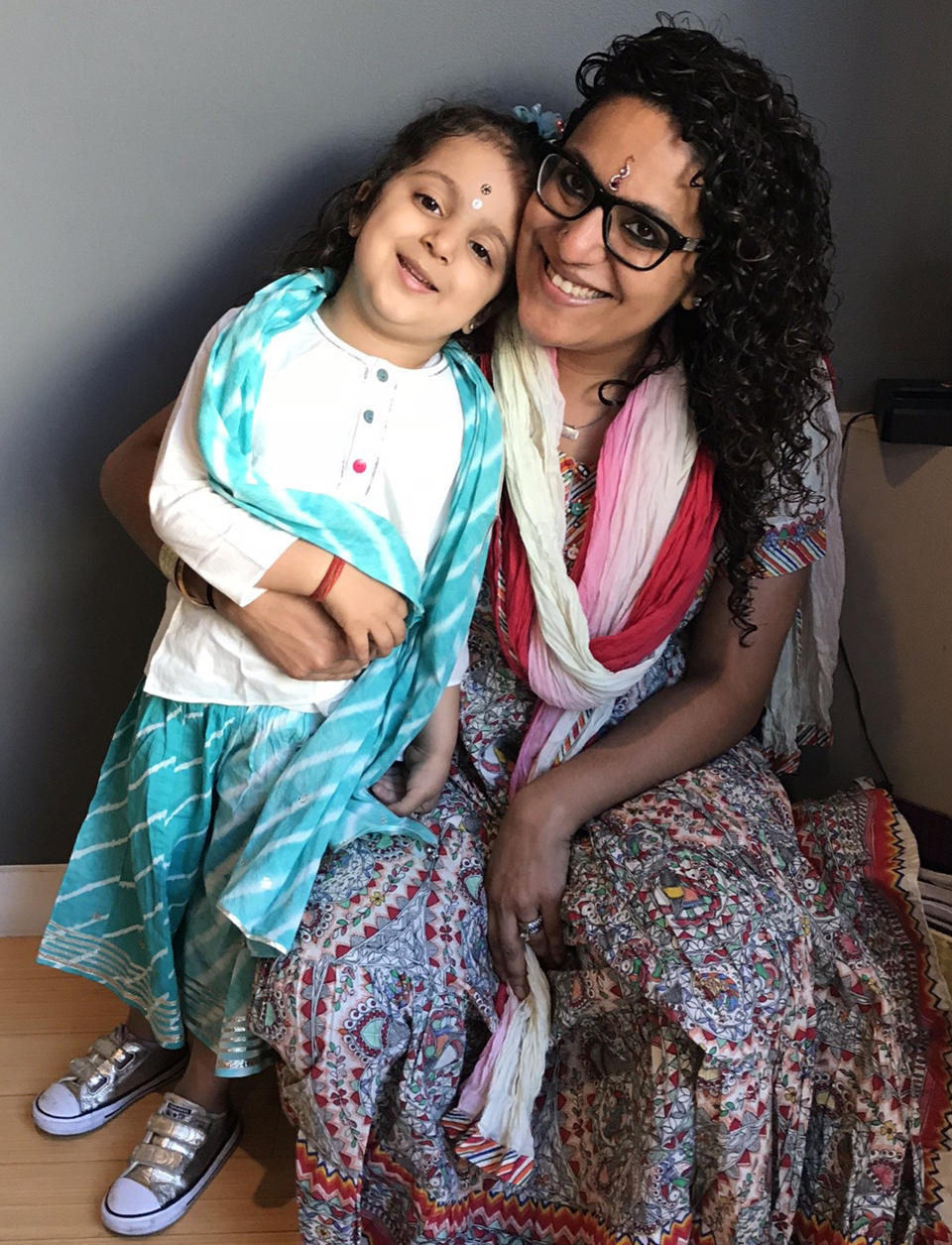 The author with her daughter, Satya. (Courtesy Raakhee Mirchandani)