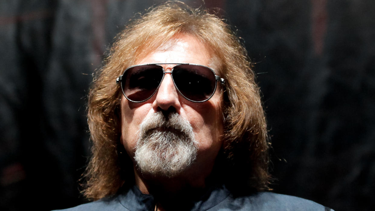   Geezer Butler attends the Ozzy Osbourne and Corey Taylor special announcement press conference on May 12, 2016 in Hollywood, California 
