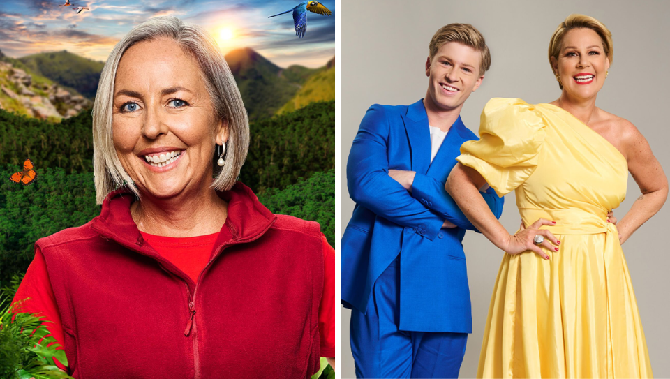 I'm A Celebrity 2023 winner Liz Ellis / Robert Irwin and Julia Morris.