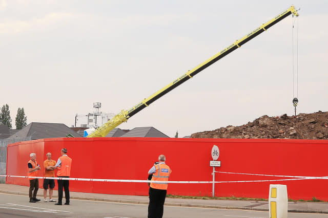 Collapsed crane in Crewe